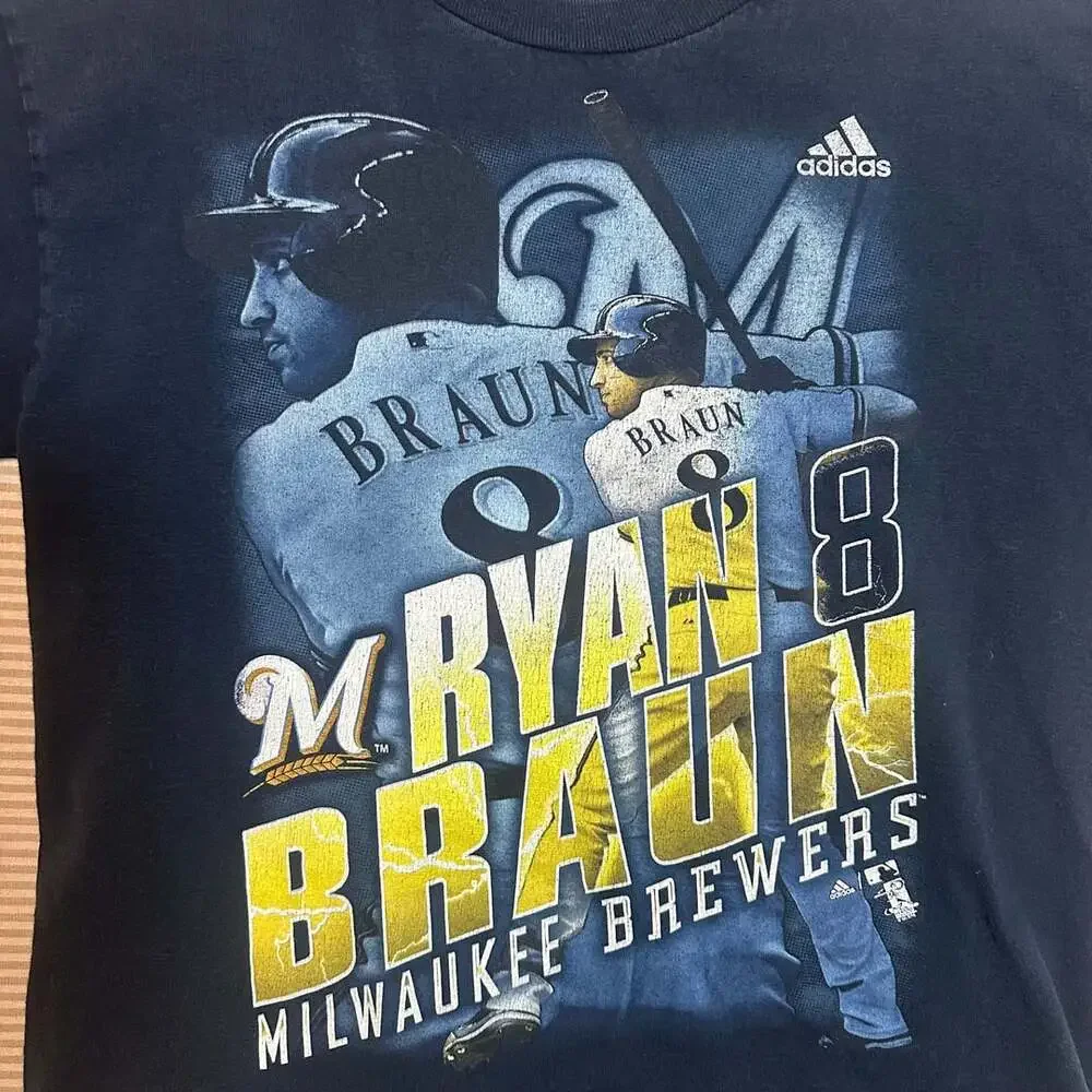 Adidas Ryan Braun Milwaukee Brewers T-Shirt Kids Large